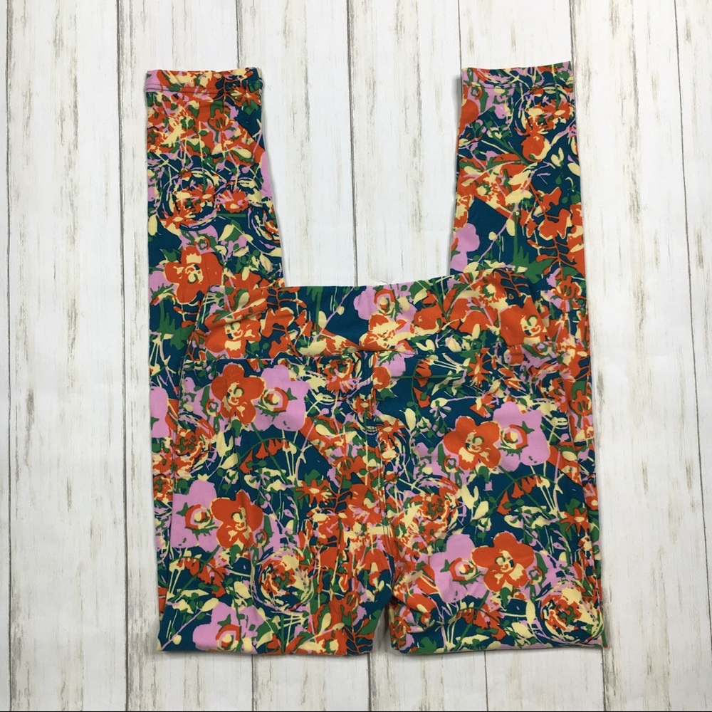LuLaRoe Leggings Multi Color Floral Print - Picture 5 of 5
